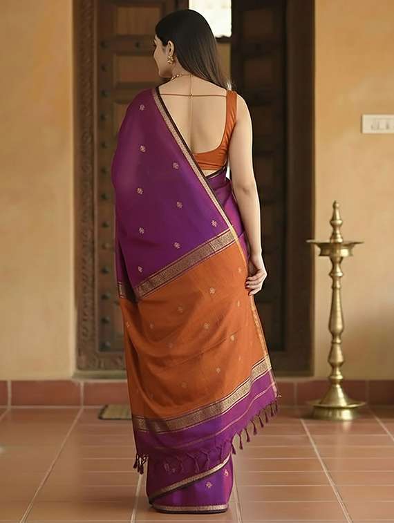 women self design southern silk saree with blouse - 22566863 -  Standard Image - 3
