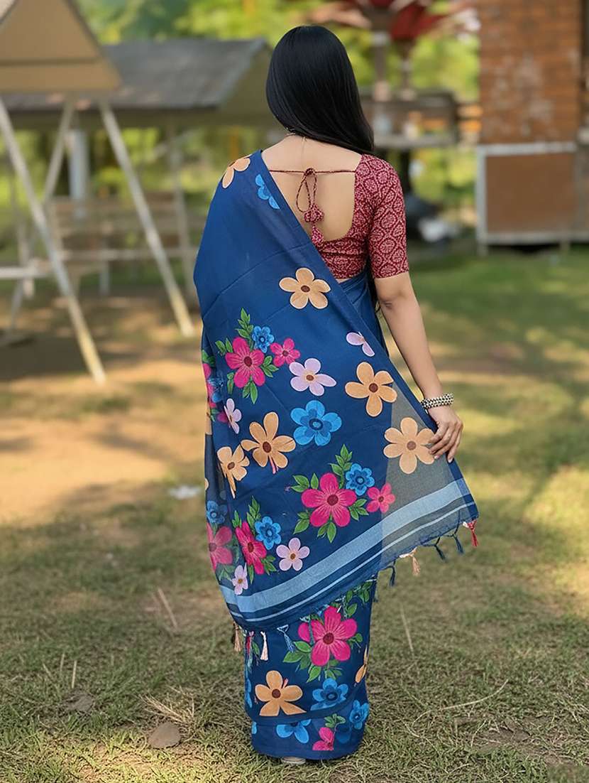Women Printed Casual Wear Saree - 22566874 -  Standard Image - 3