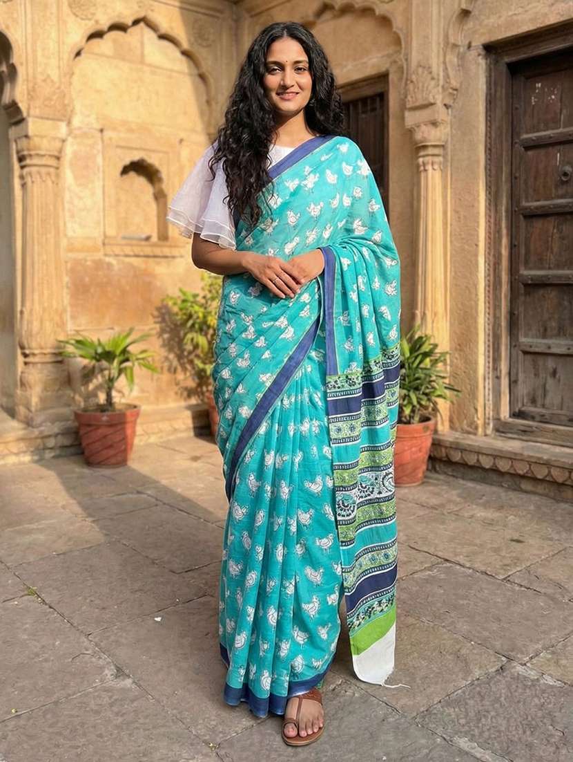 women printed casual wear saree