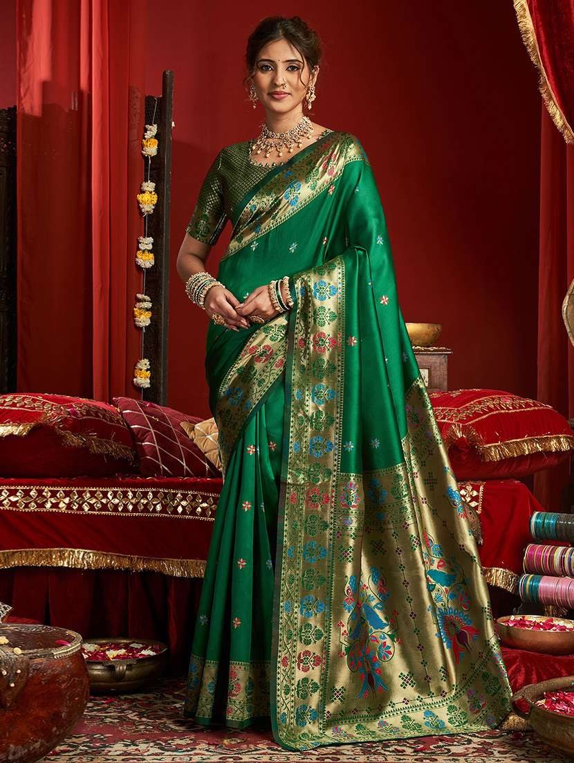 women self design paithani saree with blouse