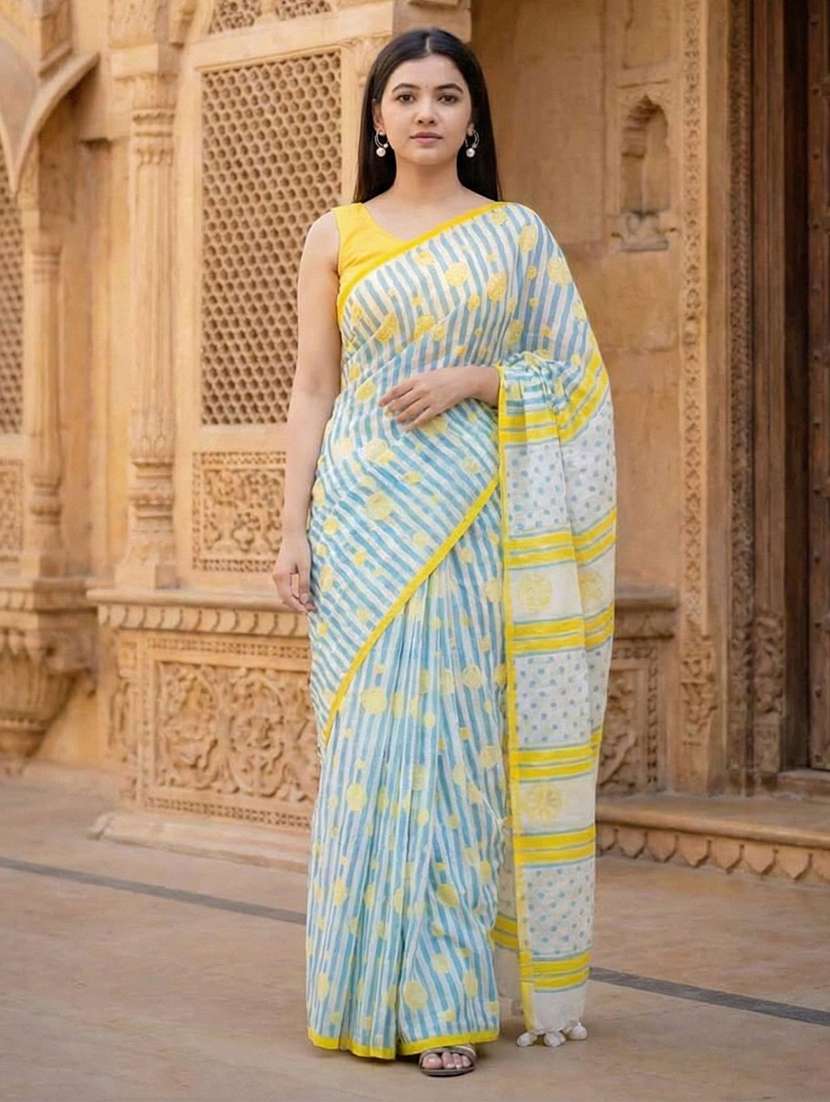 women printed casual wear saree