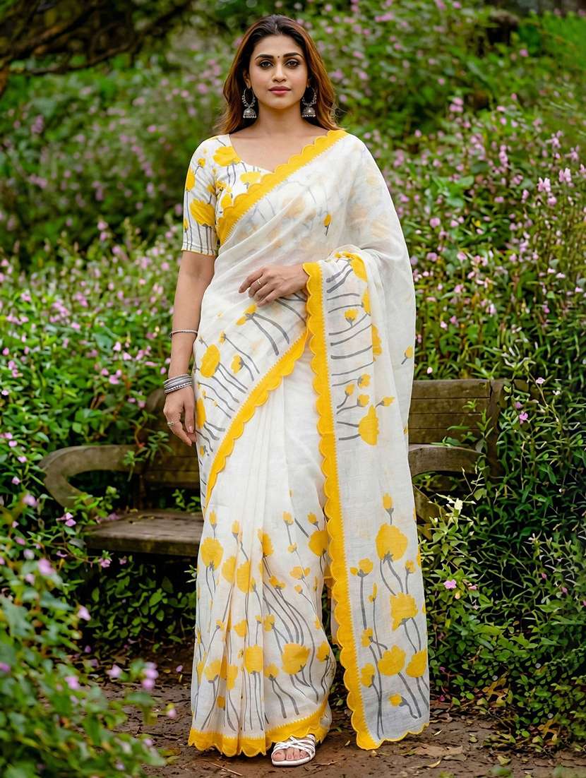 women printed casual wear saree