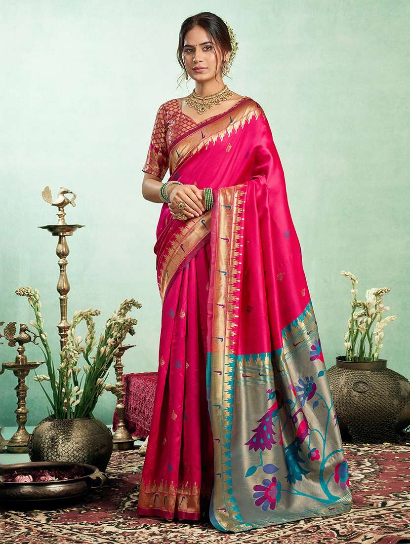 women self design paithani saree with blouse
