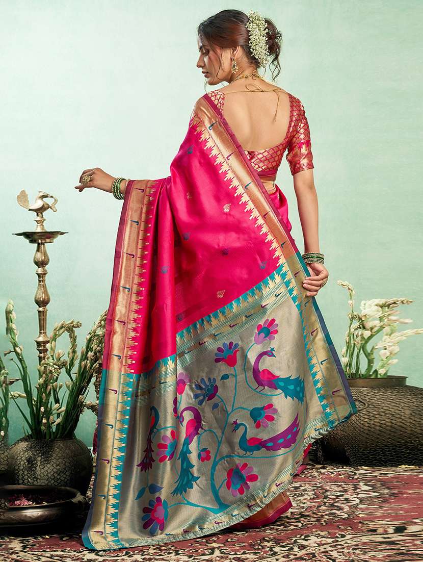 women self design paithani saree with blouse - 22567037 -  Standard Image - 3