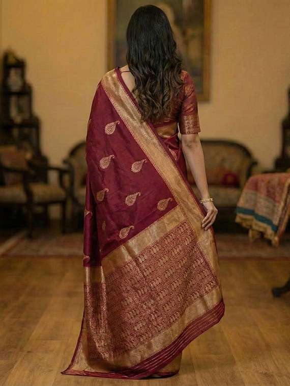 women self design banarasi saree with blouse - 22567092 -  Standard Image - 3