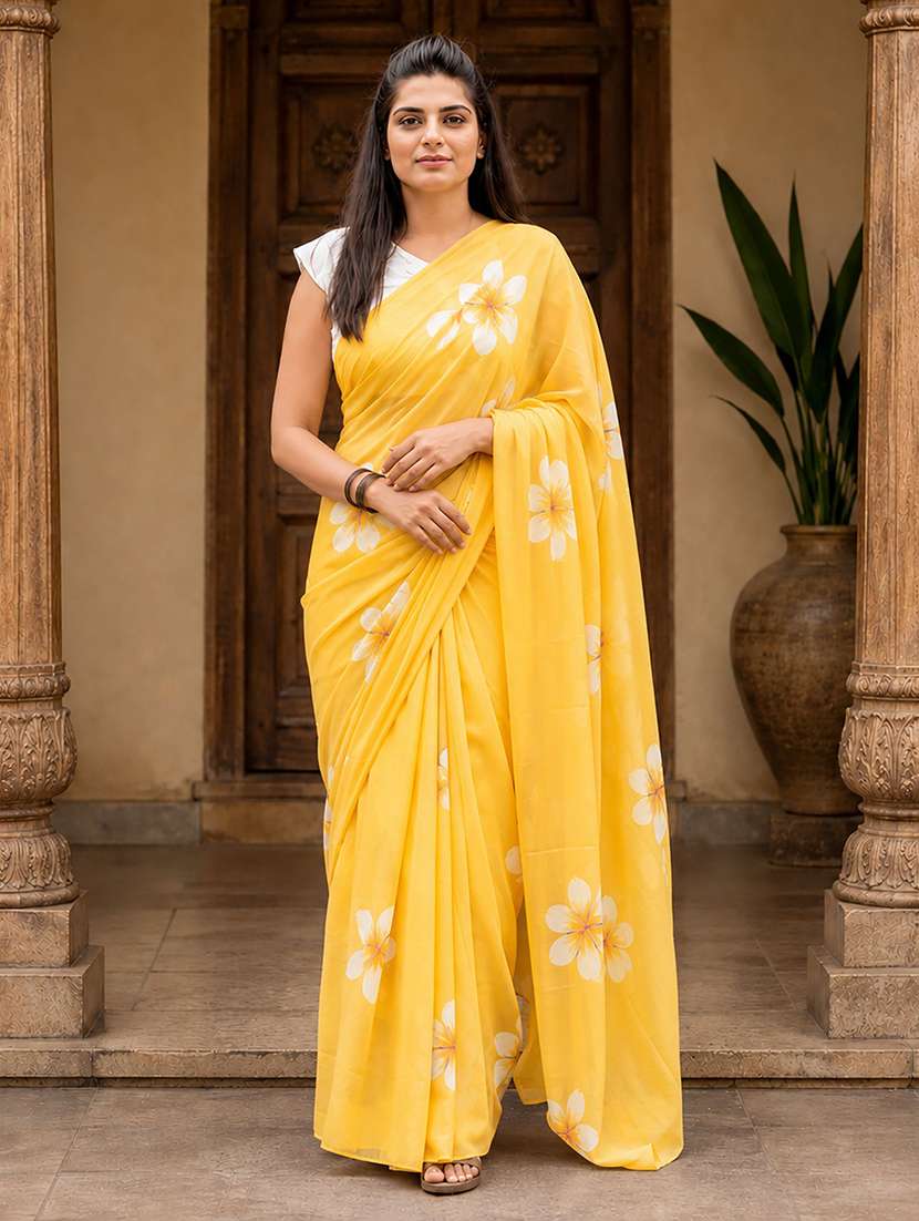 women printed casual wear saree