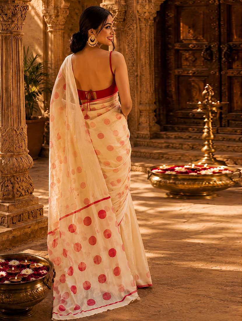 women printed casual wear saree with blouse - 22567177 -  Standard Image - 3