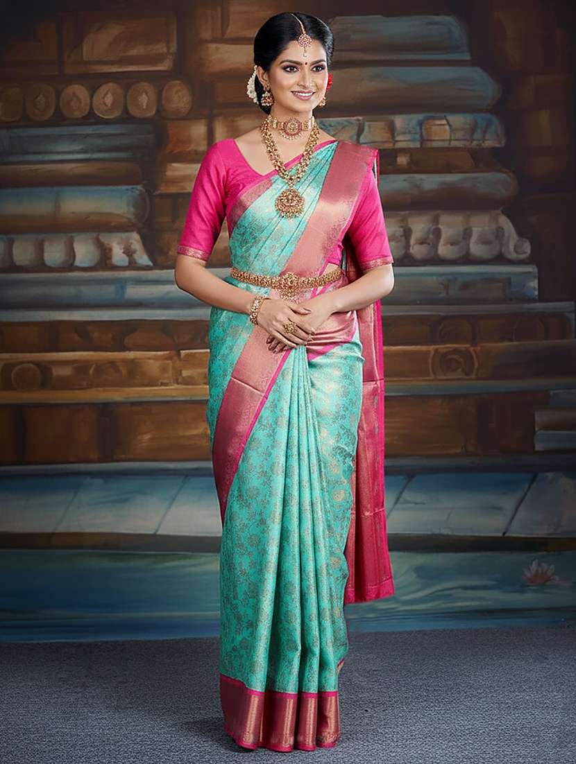 women self design kanjivaram saree with blouse