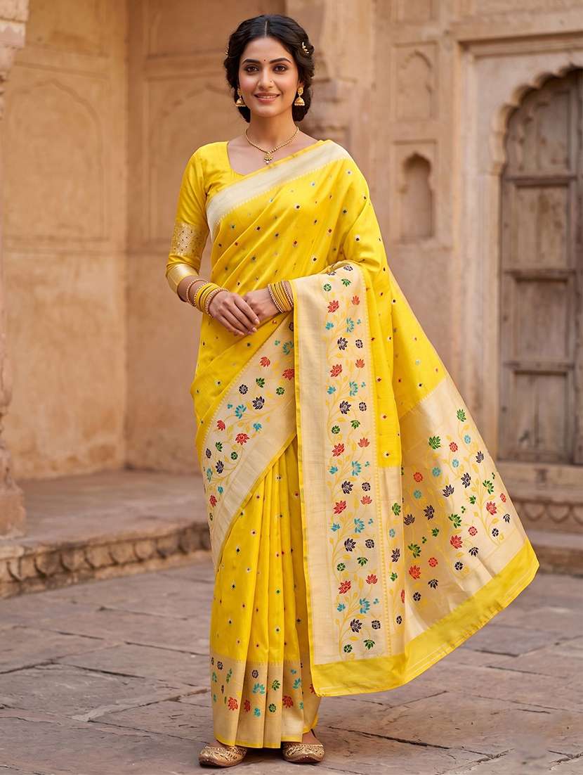 women self design paithani saree with blouse