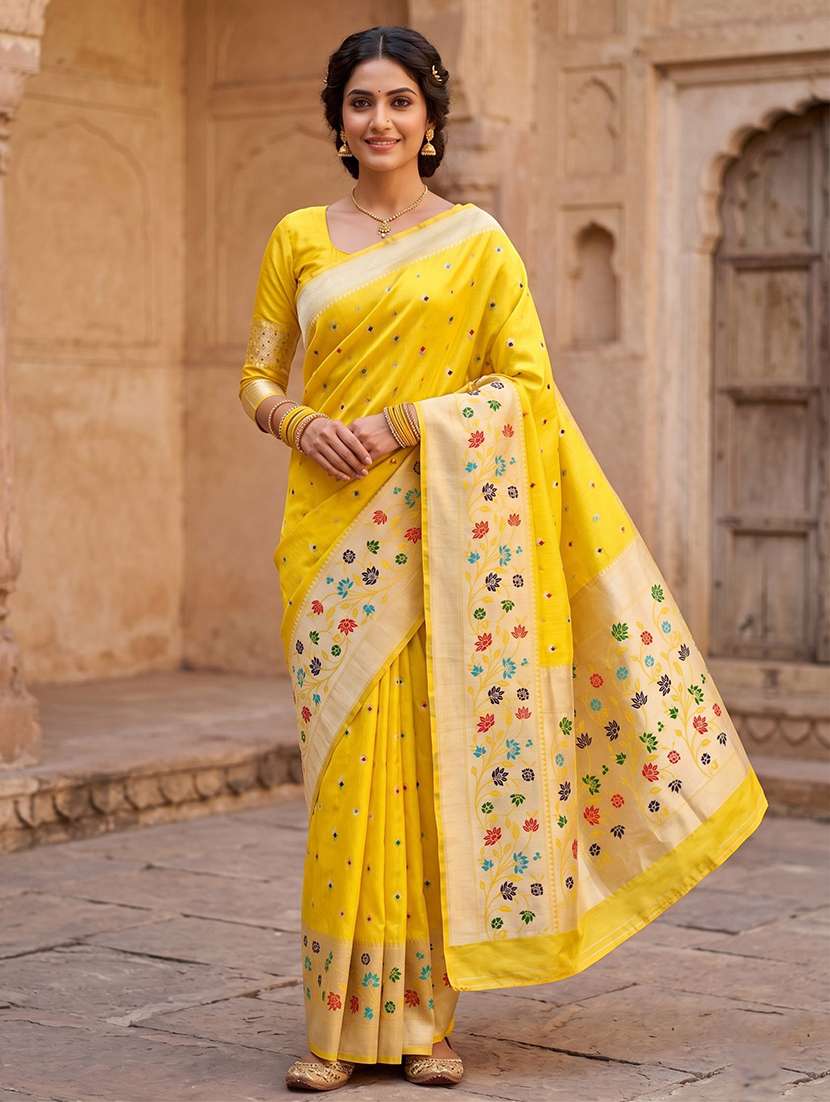 women self design paithani saree with blouse