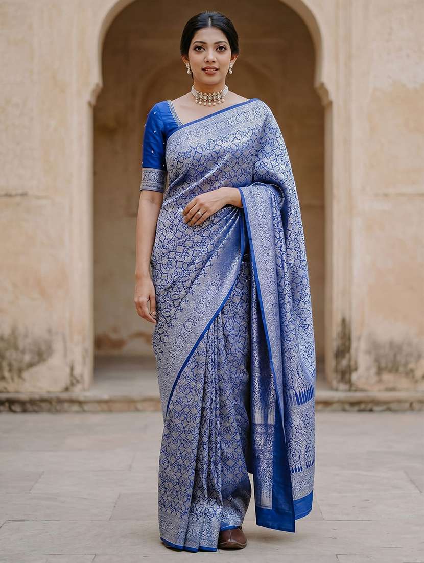 women self design banarasi saree