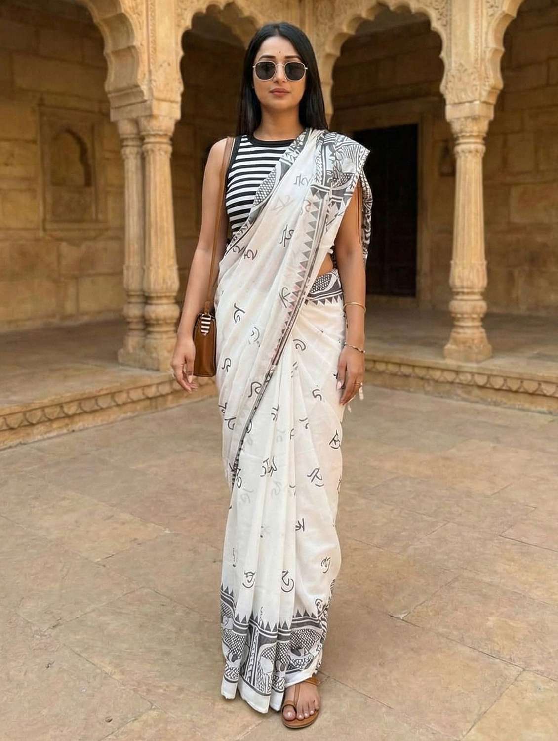 women printed casual wear saree