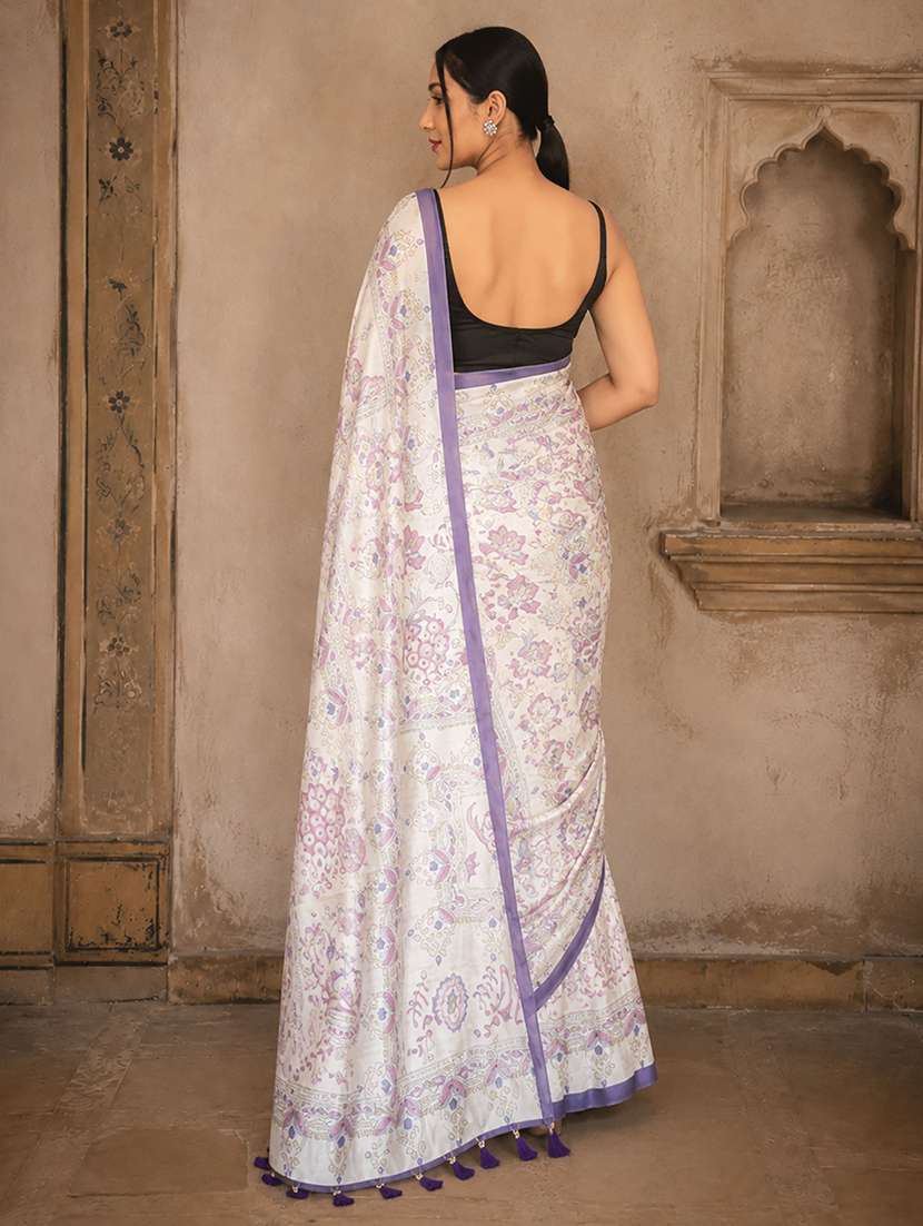 women printed casual wear saree with blouse - 22567258 -  Standard Image - 3