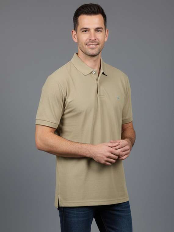 men solid short sleeves polo t-shirt