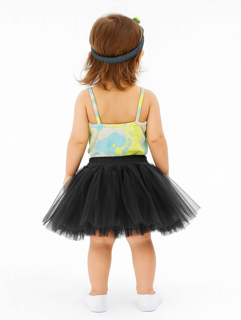 girls solid mid rise flared skirt - 22567402 -  Standard Image - 3