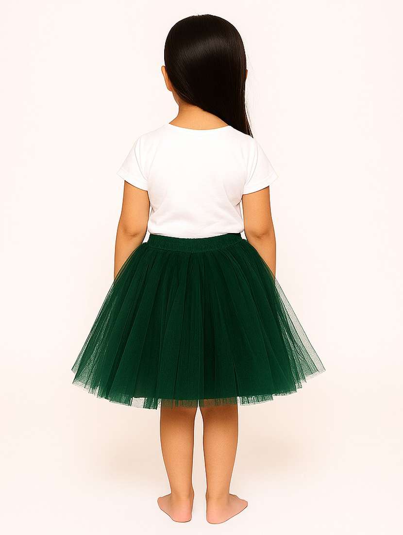 Girls Solid Mid Rise Flared Skirt - 22567404 -  Standard Image - 3