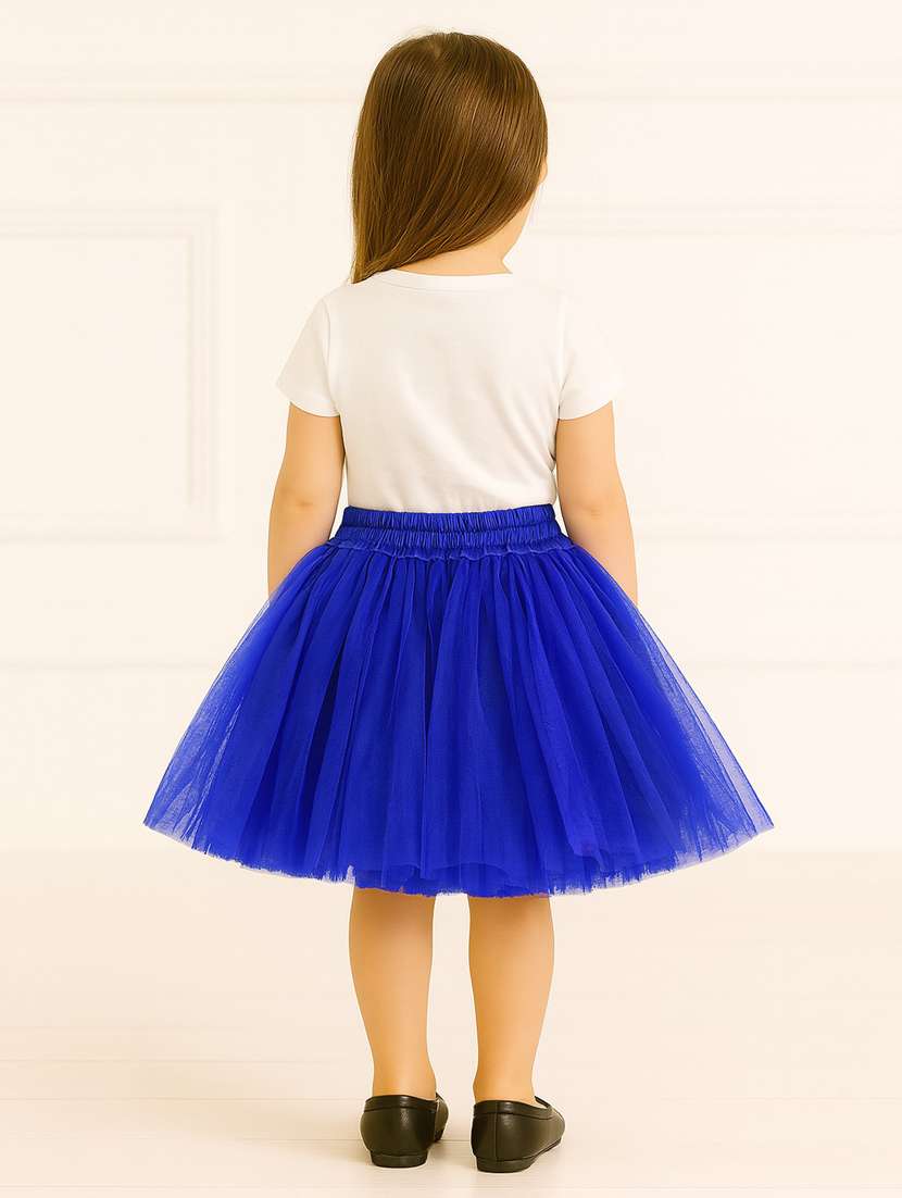 girls solid mid rise flared skirt - 22567407 -  Standard Image - 3