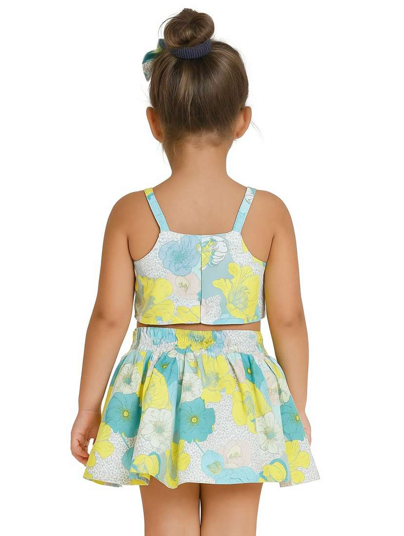 girls printed sleeveless top and skirt co-ord set - 22567432 -  Standard Image - 3