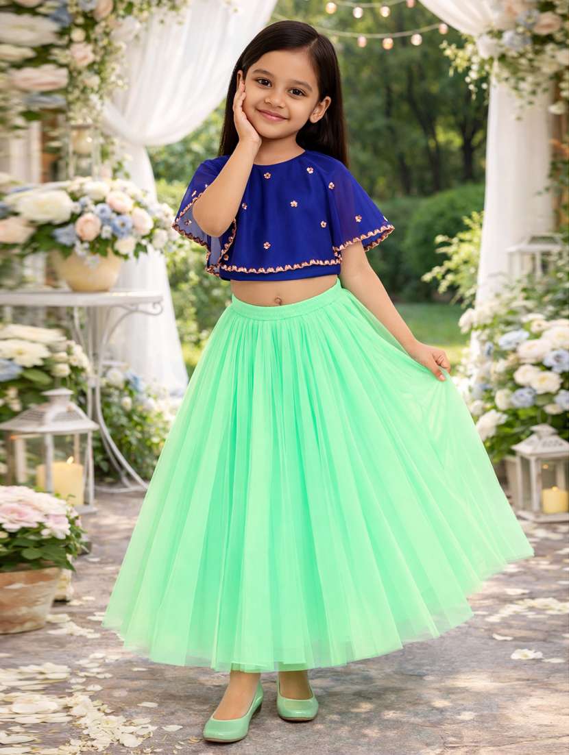 girls embellished lehenga choli set