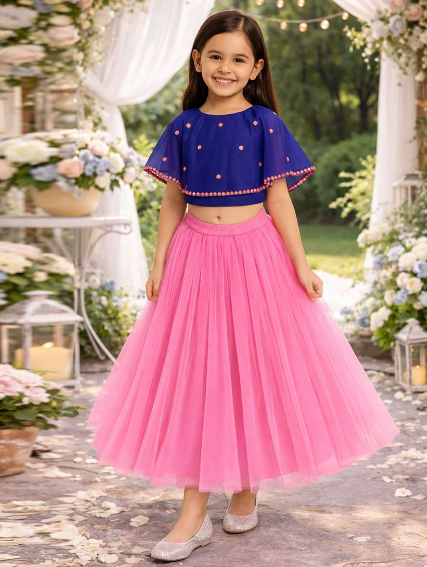 girls embellished lehenga choli set