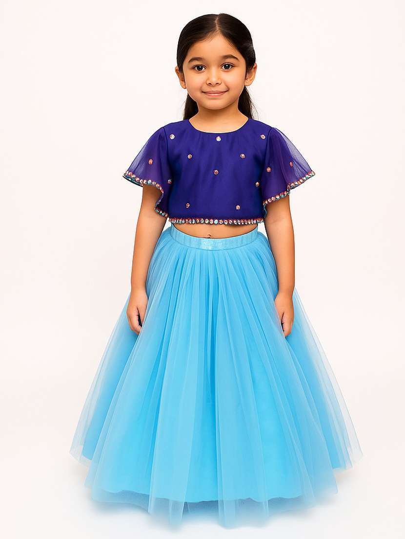 girls embellished lehenga choli set