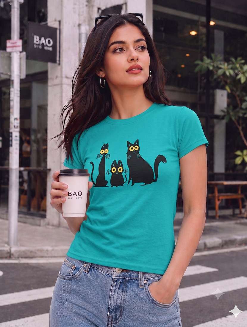 women printed short sleeves regular fit t-shirt - 22567495 -  Standard Image - 3