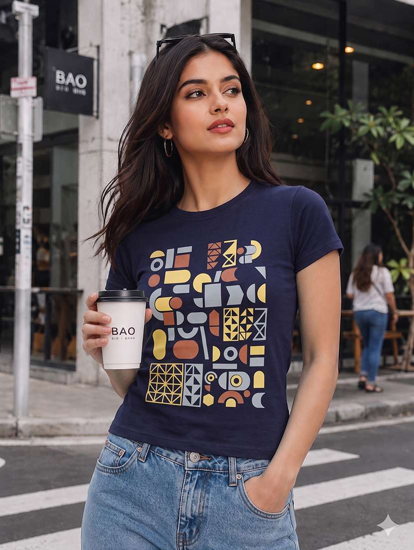 women printed short sleeves regular fit t-shirt - 22567504 -  Standard Image - 3