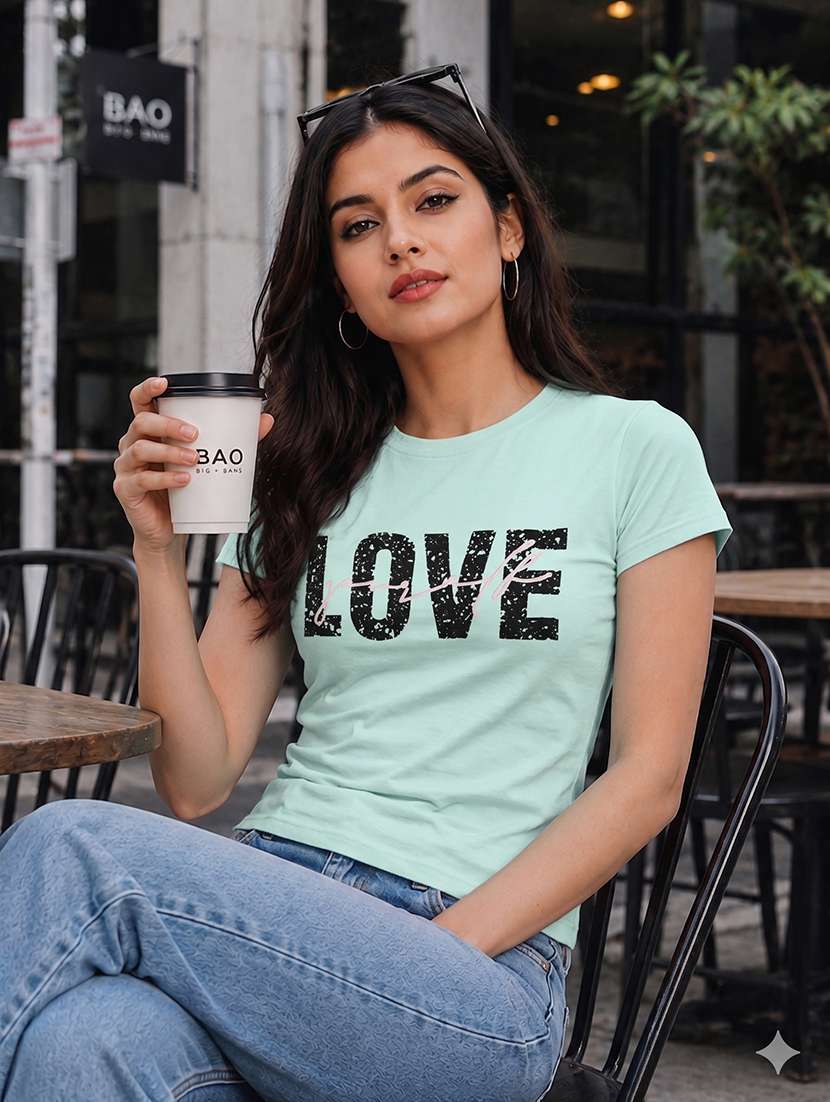 women printed short sleeves regular fit t-shirt