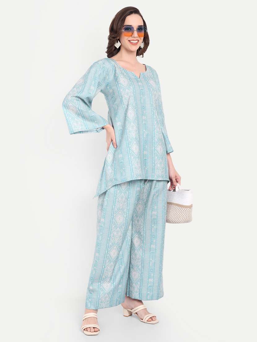 Women Printed Three Quarter Sleeves Ethnic Co-ord Set - 22567535 -  Standard Image - 5