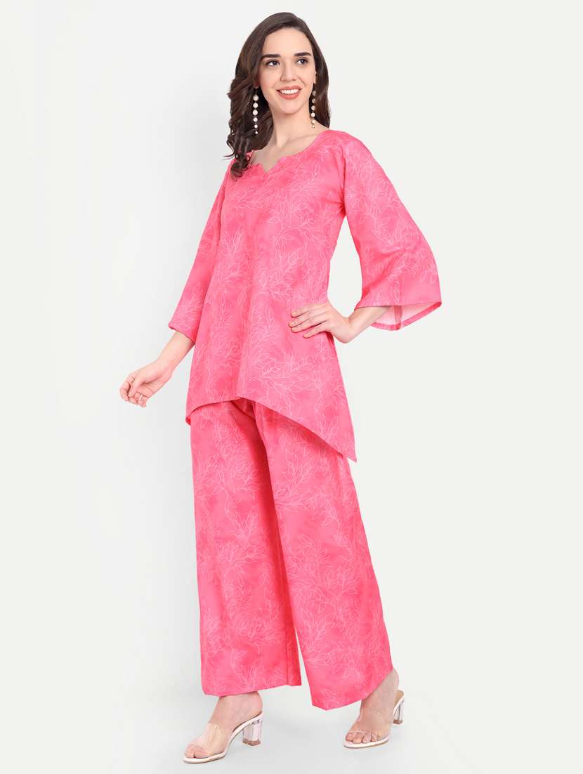 Women Printed Three Quarter Sleeves Ethnic Co-ord Set - 22567536 -  Standard Image - 3
