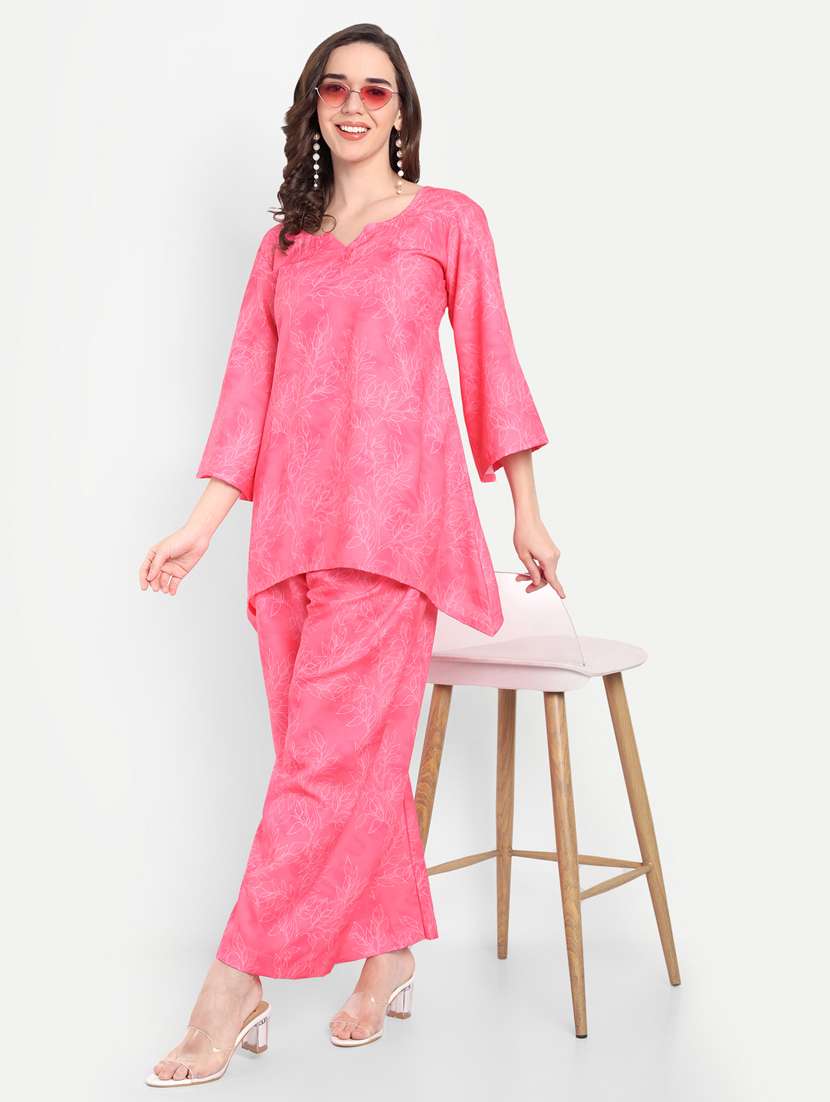 Women Printed Three Quarter Sleeves Ethnic Co-ord Set - 22567536 -  Standard Image - 5