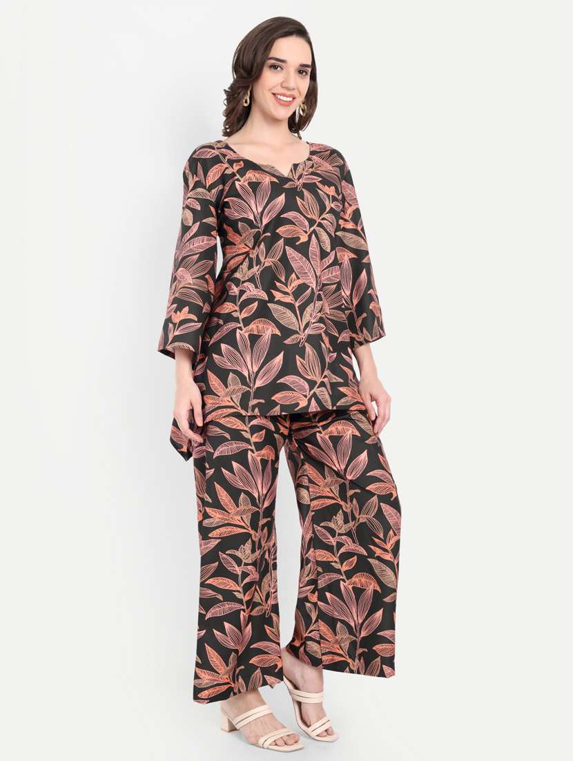 Women Printed Three Quarter Sleeves Ethnic Co-ord Set - 22567540 -  Standard Image - 3