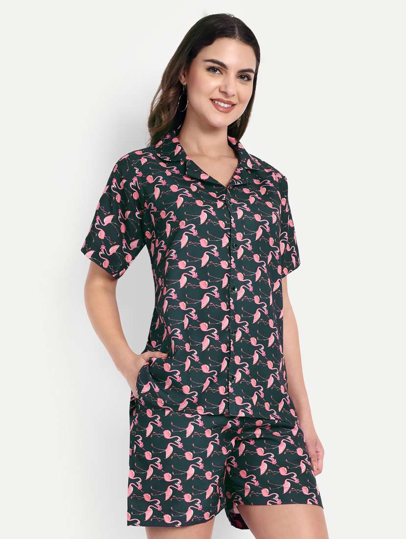 women printed short sleeves shirt and shorts set - 22567565 -  Standard Image - 3