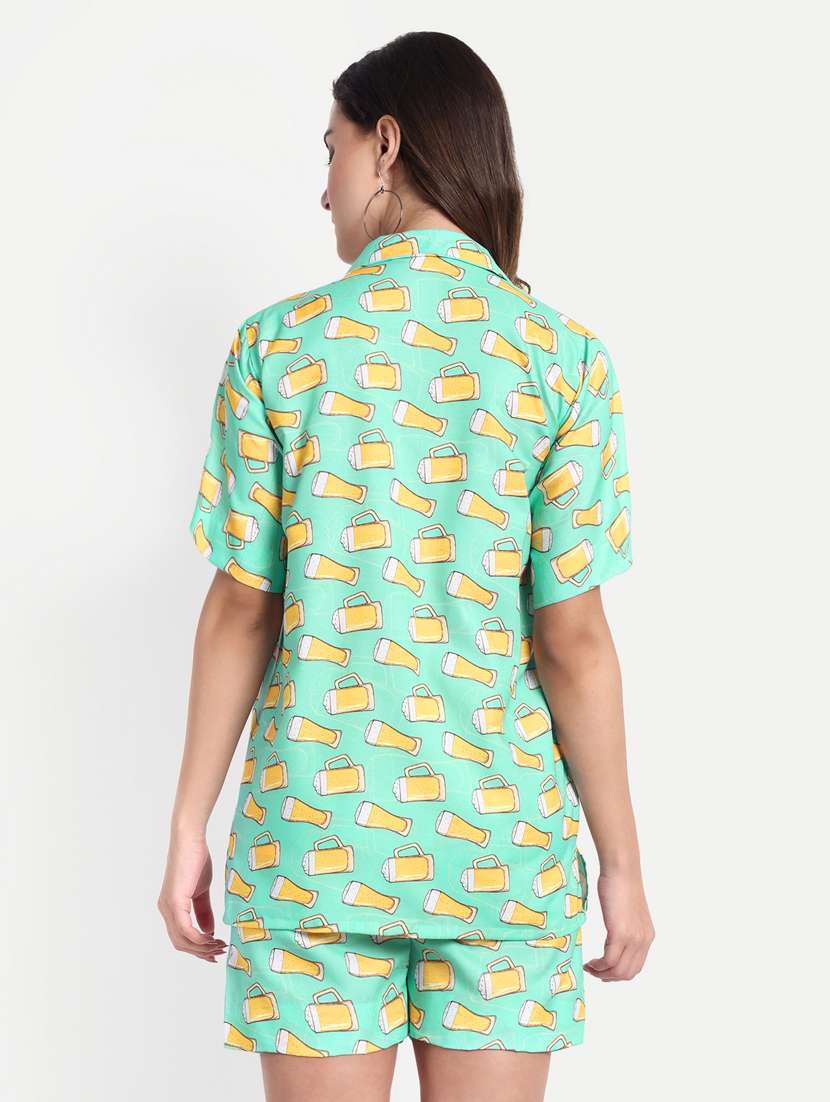 women printed short sleeves shirt and shorts set - 22567569 -  Standard Image - 3