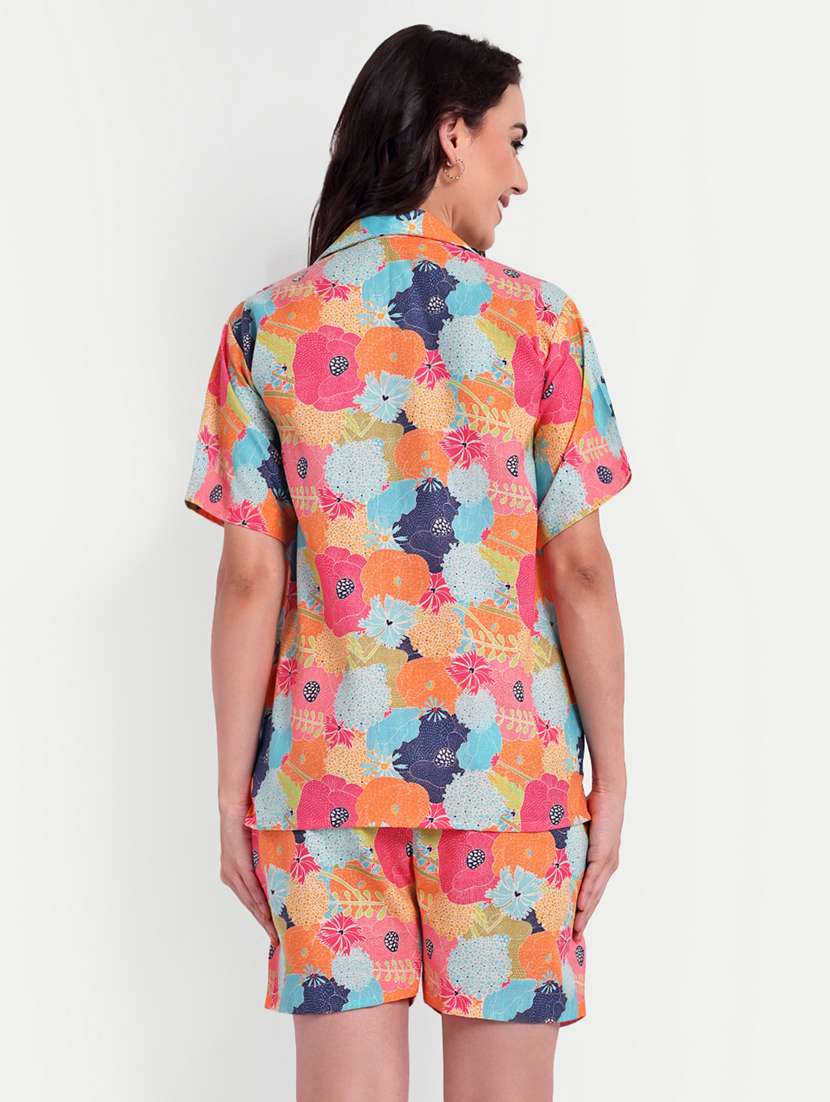 women printed short sleeves shirt and shorts set - 22567592 -  Standard Image - 3