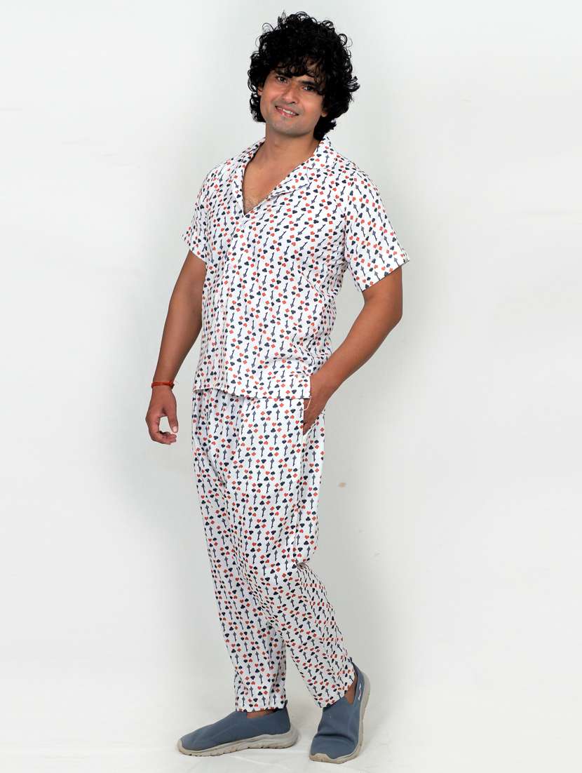 men printed short sleeves shirt and shorts co-ord set - 22567611 -  Standard Image - 3