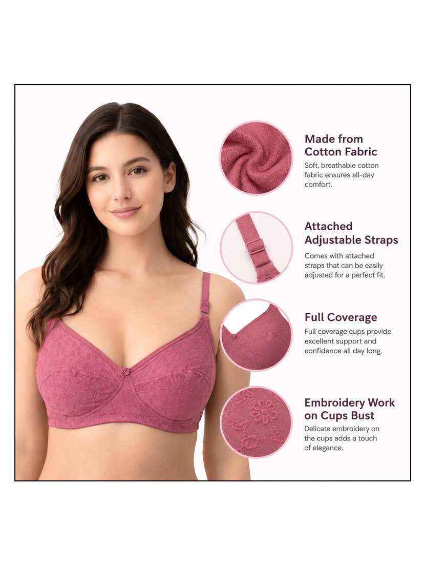 women pack of 2 embroidered full coverage regular bra - 22567622 -  Standard Image - 5