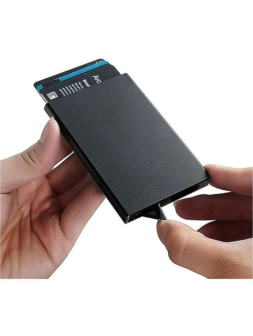 black metal card holder wallet - 22567723 -  Standard Image - 3