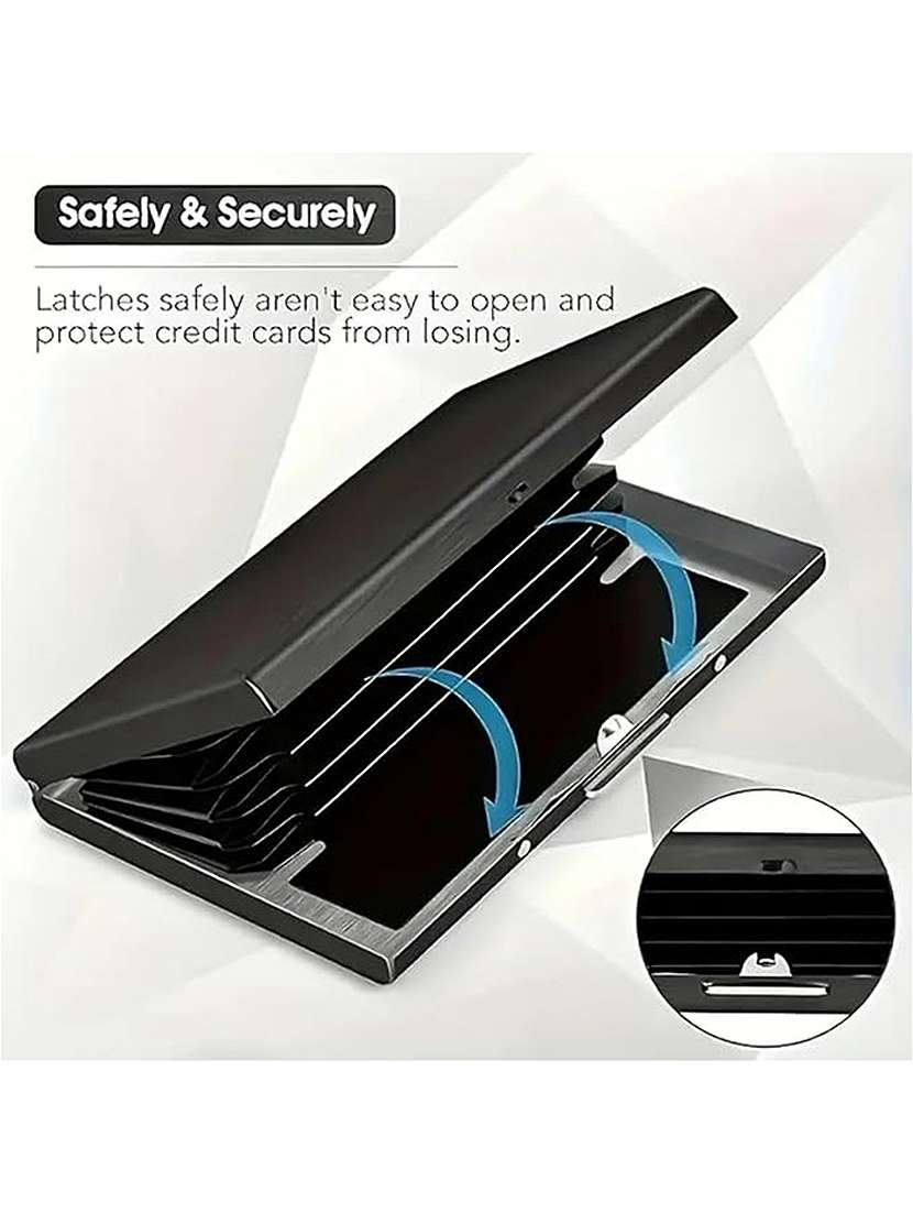 black metal card holder wallet with 5 card slots - 22567724 -  Standard Image - 5