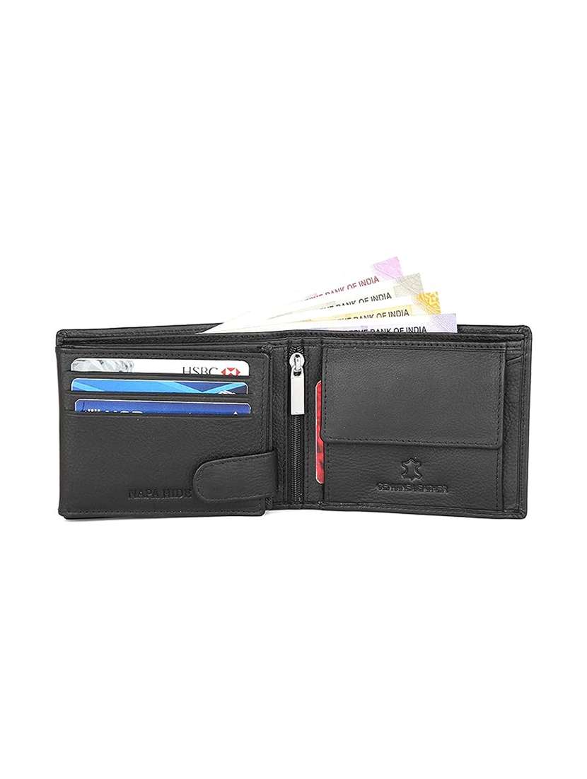 bi-fold black leather wallet with card slots - 22567728 -  Standard Image - 3