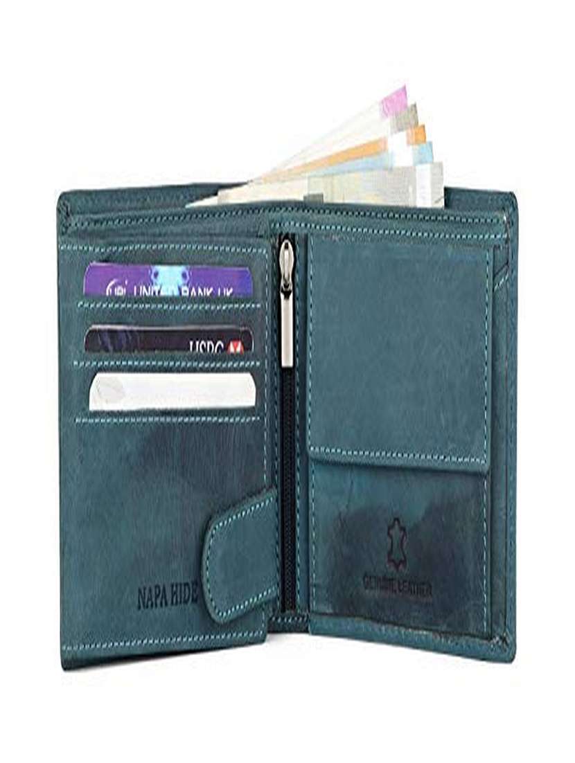 Genuine Leather Bi-fold Wallet With Snap Closure - 22567747 -  Standard Image - 3