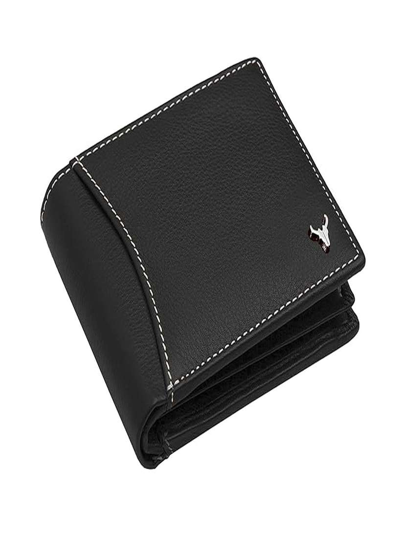 genuine leather bi-fold wallet with multiple card slots