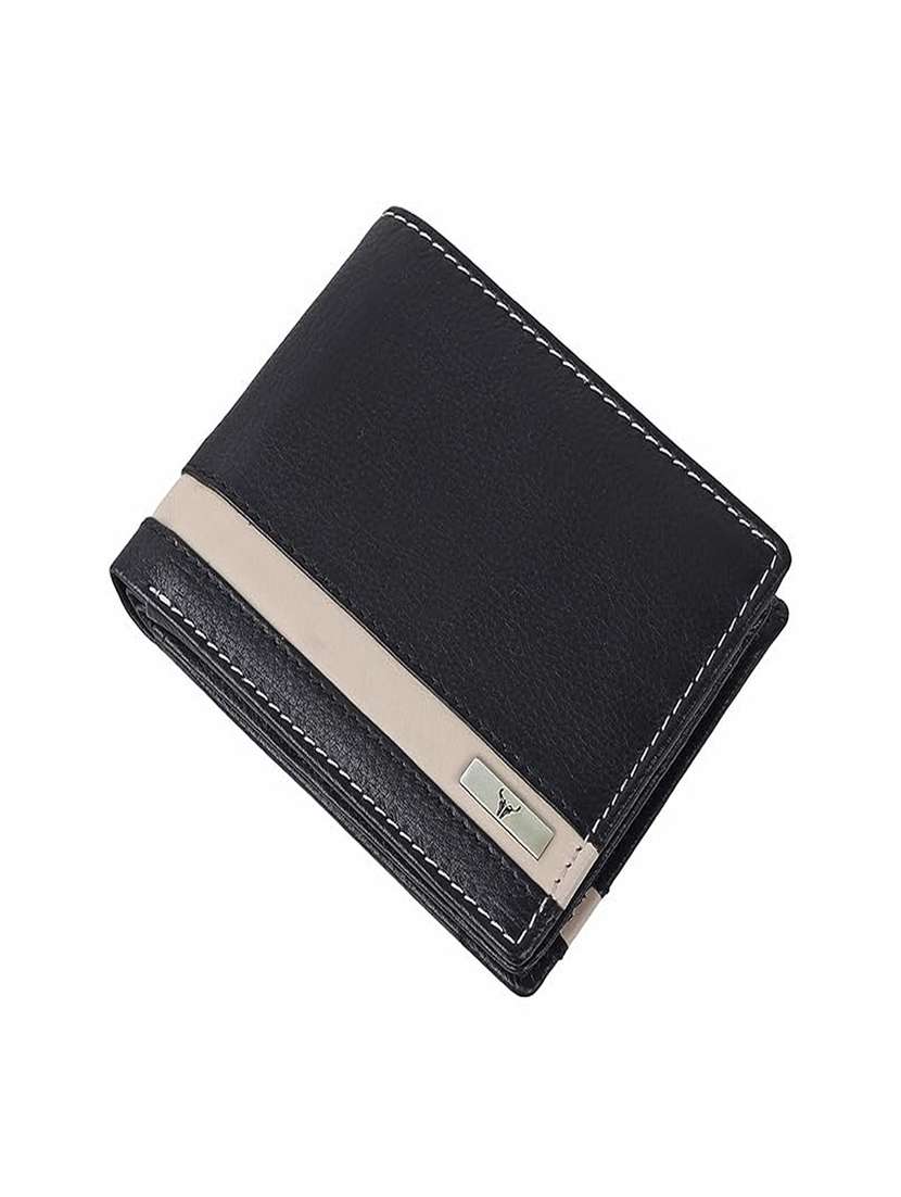 black leather bi-fold wallet with card slots