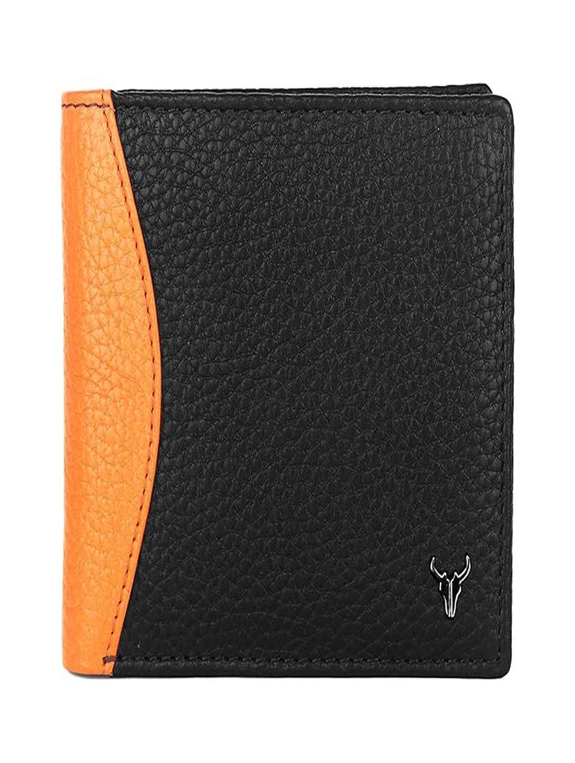 black leather bi-fold wallet with card slots