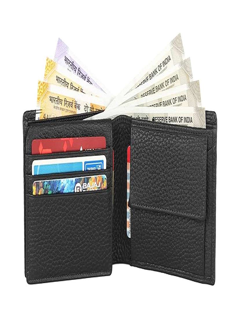 black leather bi-fold wallet with card slots - 22567773 -  Standard Image - 3