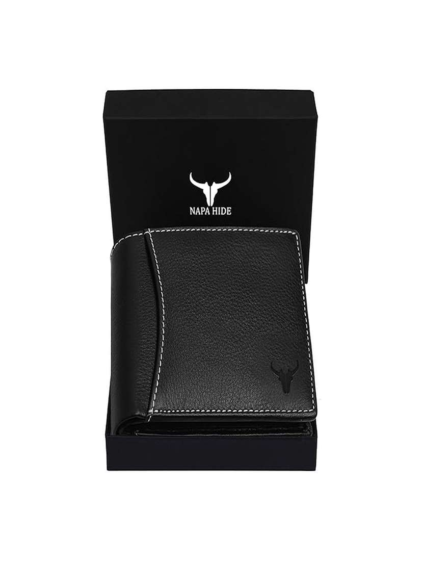 Bi-fold Black Leather Wallet With Zip Closure - 22567777 -  Standard Image - 5