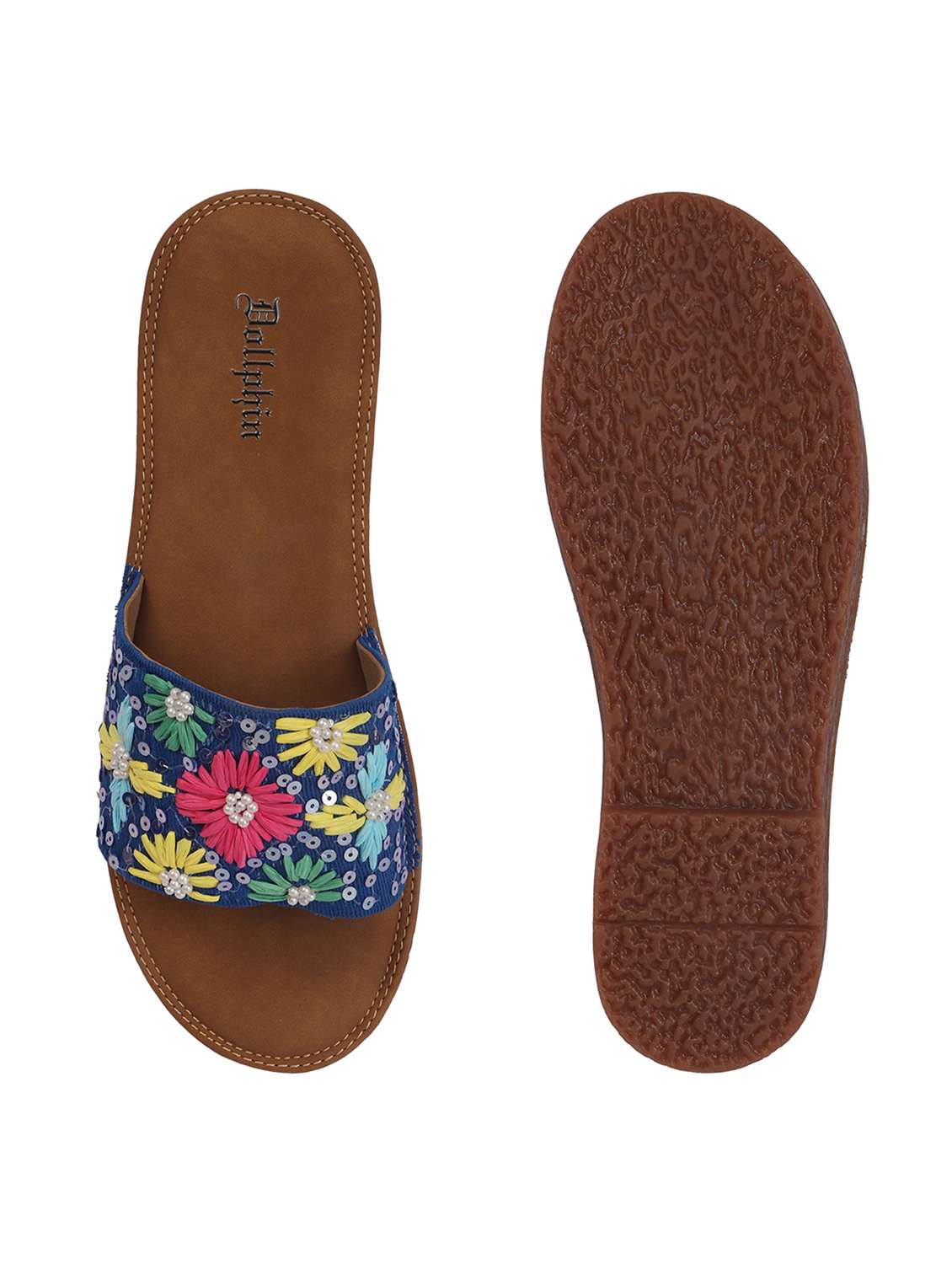 women embroidered toe separator flats - 22567788 -  Standard Image - 3