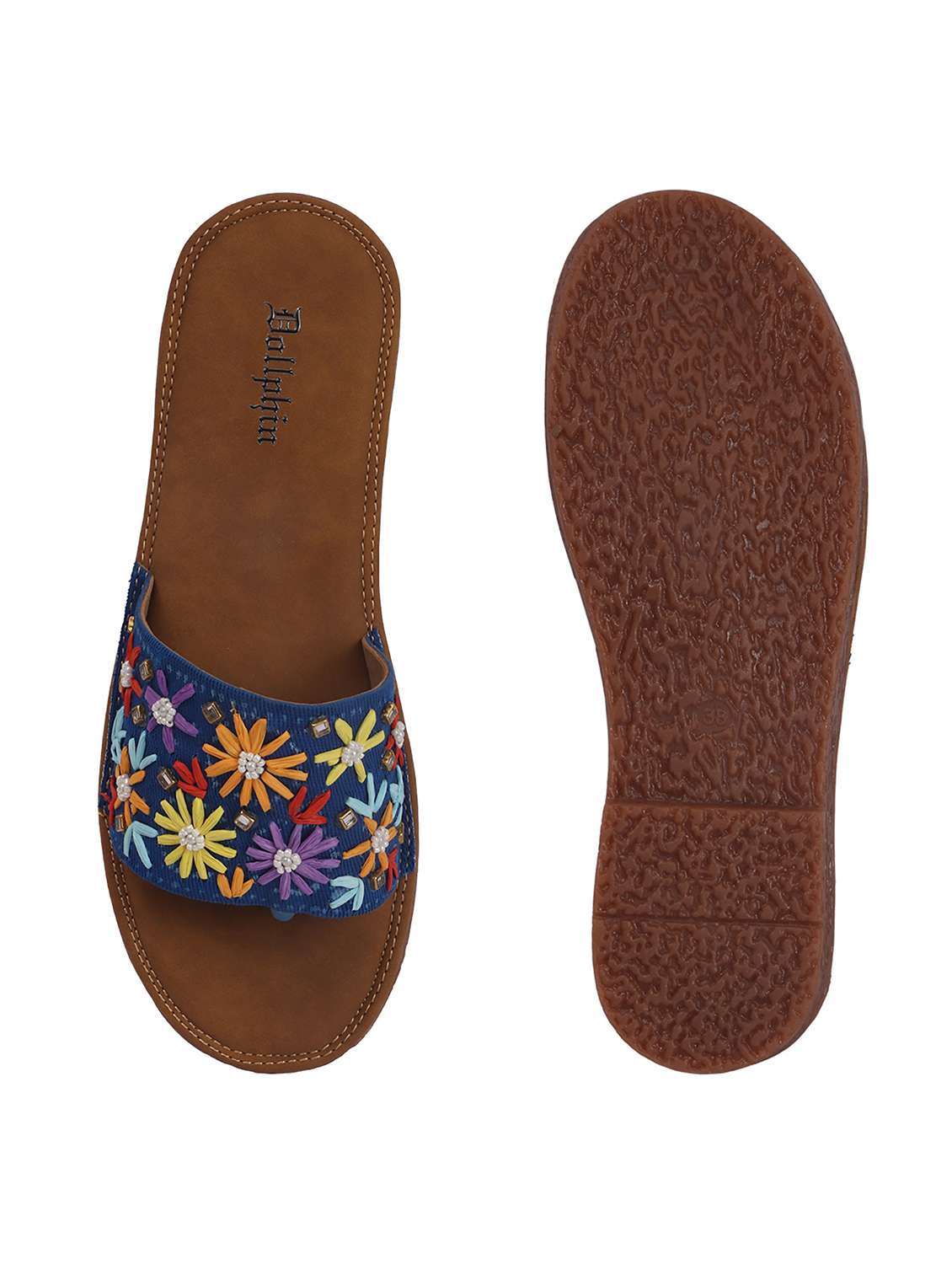 women embroidered toe separator flats - 22567790 -  Standard Image - 3