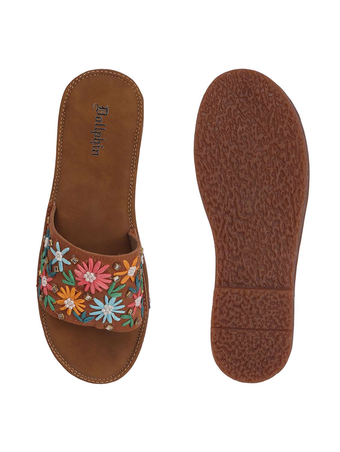 women embroidered toe separator flats - 22567791 -  Standard Image - 3