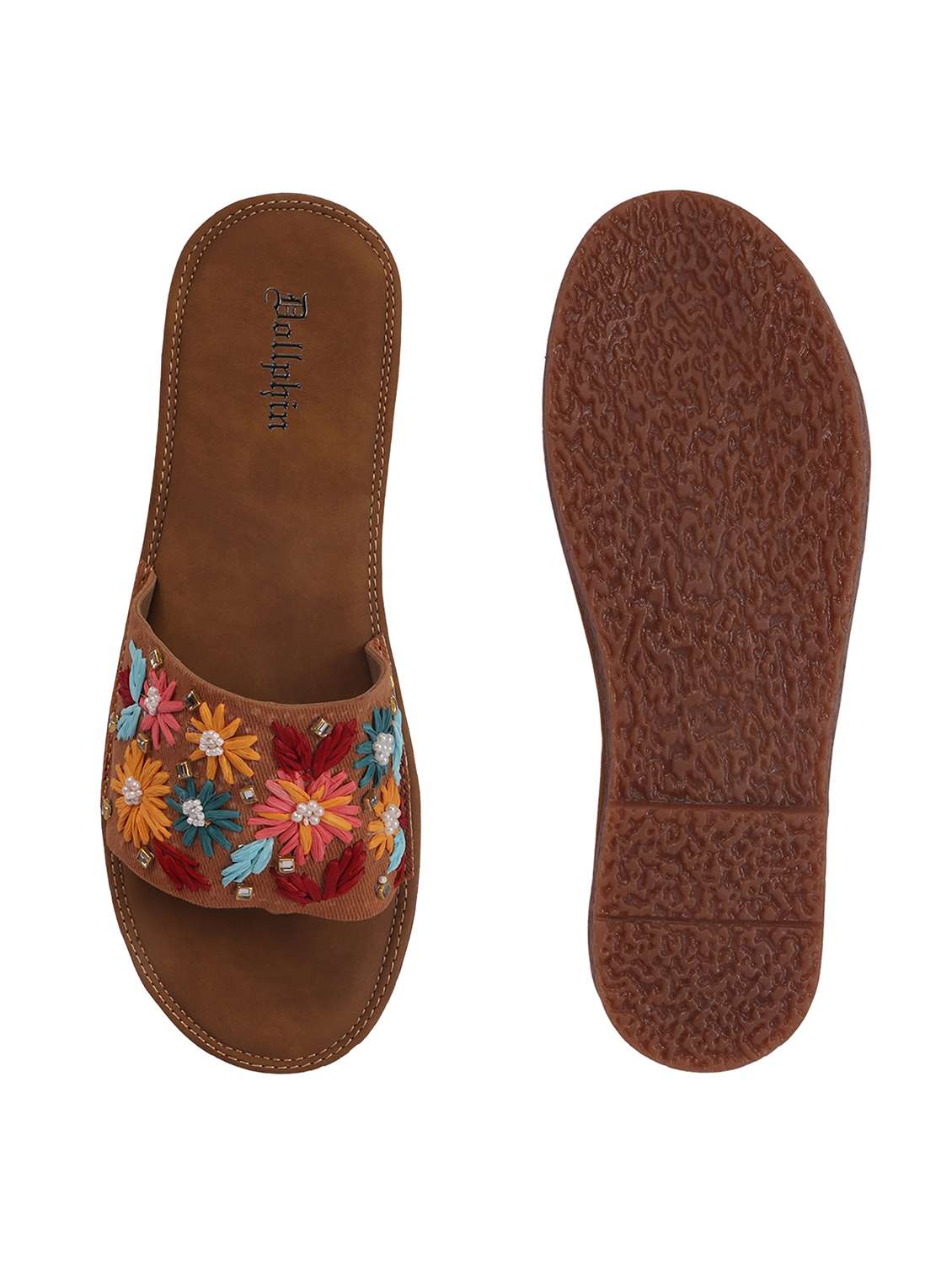 women embroidered toe separator flats - 22567793 -  Standard Image - 3